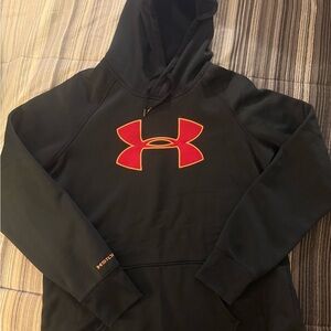 Under Armour Black Hoodie with Vibrant Pink Emblem size Medium